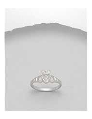 Claddagh CZ Ring In 92.5 Sterling Silver