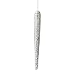 Pack of 4 Silver Disco Mirror Glass Icicle Christmas Ornaments 10"