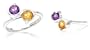 Round Cut Amethyst Citrine Ring Sterling Silver