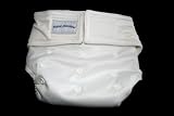 MamaLittleHelper 2.0 One Size Fitted Organic Bamboo Cloth Diaper - WHITE