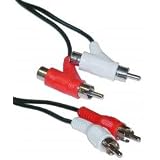 Buy 2 RCA Male to 2 RCA Male + Female Piggyback, Audio Cable, 12 ft by Cblwhl