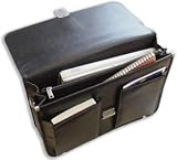 Masters Briefcase Flap-over Laptop Koskin Leather-look Fashionable W400xD150xH335mm Black Ref 6122