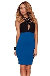 Spaghetti Strap Empire   Waistline Knee Length Cutout Applique Lace-Up  Ruched Colorblocking Chiffon/Satin Bodycon Dress/Mini Dress  With a Bow(s)