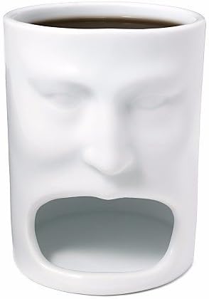 Aanll 1Piece Face Mug - Ceramic Cookies Cup Dunk Mug with Biscuit holder