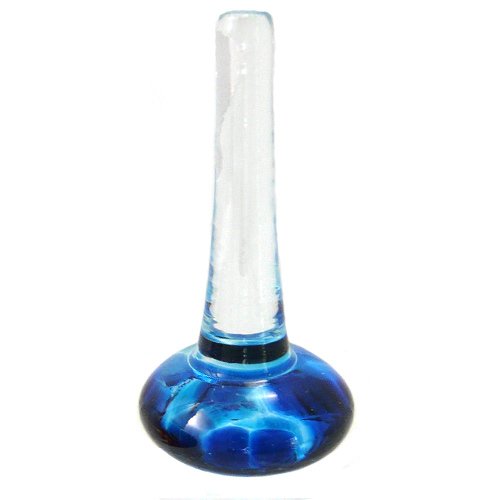 Blown Glass Ring Holder, Double Blue Color Picture