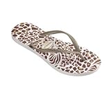 Havaianas Flip Flops Slippers * Slim Animals - White / Nude * New 08 US 6 * 08 Newest Collection - We Have Large Selections! *