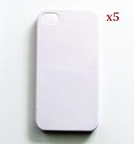 5 pcs diy White Hard Case for Apple Iphone 4/4s -----by beautycasediy