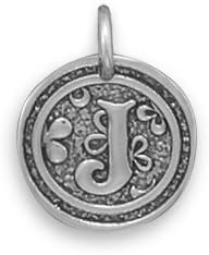 Oxidized Initial "J" Pendant