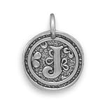 Sterling Silver Round Coin Oxidized Initial Monogrammed Charms Pendants Letter J 31E1We4Fw%2BL. SL160 Sterling Silver Round Coin Oxidized Initial Monogrammed Charms Pendants Letter J
