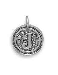 Oxidized Initial "J" Pendant