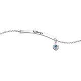 Sterling Silver Sisters Heart Bracelet with Birthstone