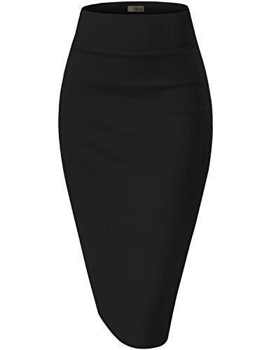 Womens Pencil Skirt for Office Wear KSK43584 1139 BLACK XL