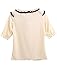 Allegra K Lady Ruffle Tie Neck Blouse Short Sleeve Button Down Shirt Summer Tops