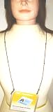 Very Fine Onyx Beads Eye Glass or Horizontal Id Badge Holder Necklace