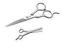 Professional 7" Ice Tempered Stainless Steel Styling Barber Shears Hair Cutting Scissors + 6.5" Stainless Steel Double Sided Barber Thinning Shears