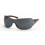 PRADA SPR54G 5AV-1A1 GUNMETAL RIMLESS SHIELD SUNGLASSES
