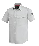 (XEBEC) ジーベック 夏用作業服・作業着 半袖シャツ (生地薄め) (1472-xe) グレー　LL