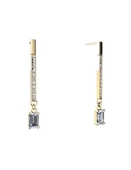 Genuine Aquamarine 14kt Yellow Gold Dangle Drop Earrings
