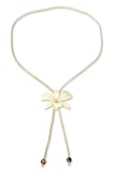 Natural orchid and tiger's eye long necklace, 'Whipped Cream'