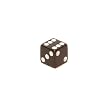16mm d6 Black Opaque Square Edge Dice with Pips