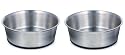 16 OZ - Rubber Bottom Stainless Steel Bowl - SET OF 2 MATCHING BOWLS