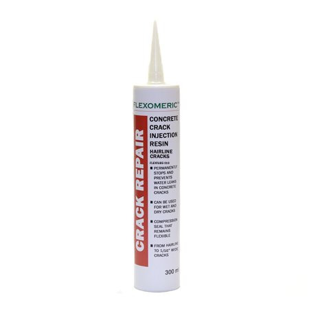 DIY Flexomeric Foundation Crack Repair Kit - Polyurethane Foam - HAIRLINE to 1/16" Wide Concrete Cracks - Low-Pressure Injection Method (FLEXKIT-200)