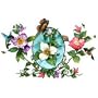 Flowers W/ Hummingbird Womens T-Shirt Dress