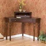 Image of Cheap Buy US Corner Desk with Charging Station Hardwood - Espresso Lower Price US, Southern Enterprises Inc.
