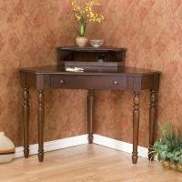Buy Corner Desk with Charging Station Hardwood - Espresso