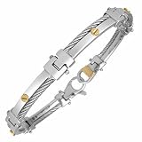 Forzieri DiFulco Line Gold Screw Stainless Steel Link Bracelet