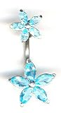 Belly Button Ring Double Starfish Navel Ring