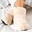 Furry Warmers Boot Slippers Cream