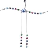 Light Blue RAINBOW GEM Dangle BELLY CHAIN