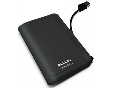 New A-DATA TECHNOLOGY CO L CH94-320GB 2.5PORTABLE HDD W/WRAP BLACK Thickness Just Less Than 20mm