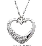 Cubic Zirconia Necklaces - Adorable Open Heart Pave CZ Necklace
