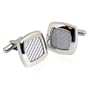Bold Light Carbon Fiber Stainless Steel Cufflinks with Gift Box