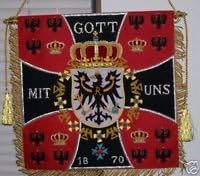 German Prussia Royal Empire Kingdom Kaiser Army Regiment Banner Flag Eagle Crown
