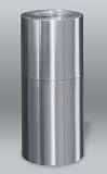 Designer Line Aluminum 15 gallon Aluminum Flip Top Satin Aluminum Waste Receptacle ATF18PLSA