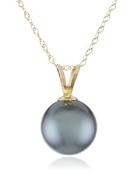 14k Yellow Gold 11.0-11.5mm Tahitian Cultured Pearl Pendant Necklace, 17"