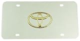 Auto Gold TOYGC Gold On Chrome License Logo Plate, Toyota
