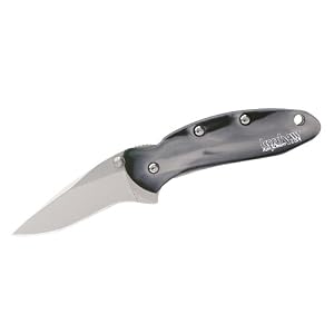 Kershaw Ken Onion Black & White Chive Pocket Knife with Speed Safe