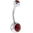 Swarovski Siam Double Gem Belly Button Ring