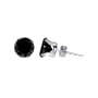 TDEZ2060-B Nickel Free 7mm Round Black Cubic Zirconia .925 Sterling Silver Post Back Stud Earrings