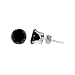 TDEZ2060-B Nickel Free 7mm Round Black Cubic Zirconia .925 Sterling Silver Post Back Stud Earrings
