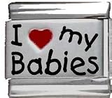 Clearly Charming I Heart My Babies Red Heart Laser Italian Charm