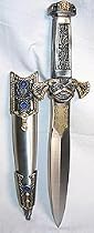 Faux Blue Stone Fancy Dagger