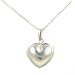 Sterling Silver Puff Heart Pendant and 18in Silver Box Chain Necklace 'Small'