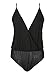 Choies Women's Wrap Spaghetti Strap Cross Back Solid Bodysuit S Black