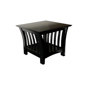 American Furniture Alliance Florenzia End Table, Black Lacquer