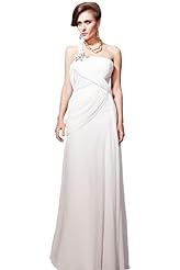 Grecian Belted Backless Polyester One Shoulder Cocktail Evening Dress 